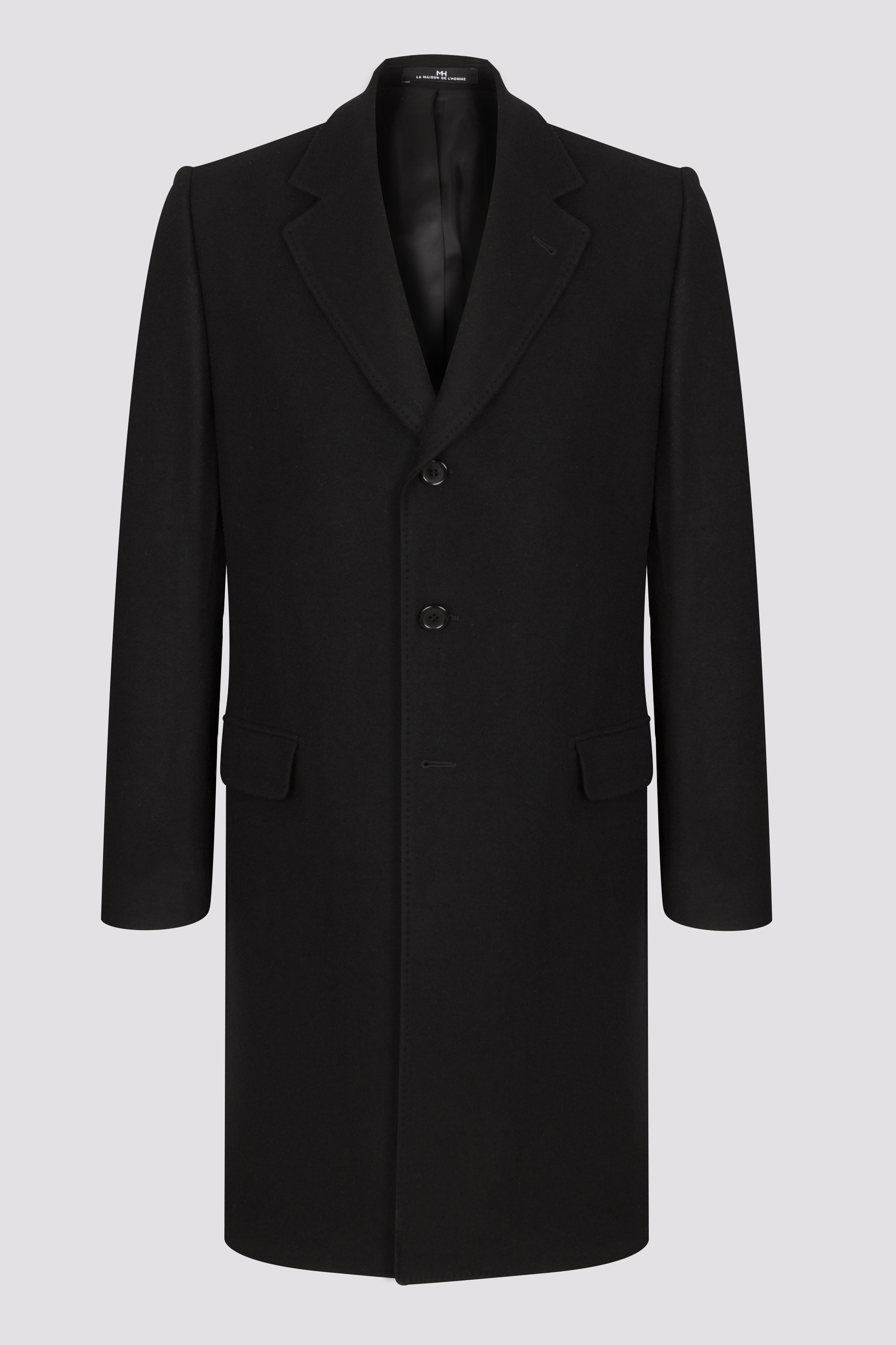 manteau long noir cachemire